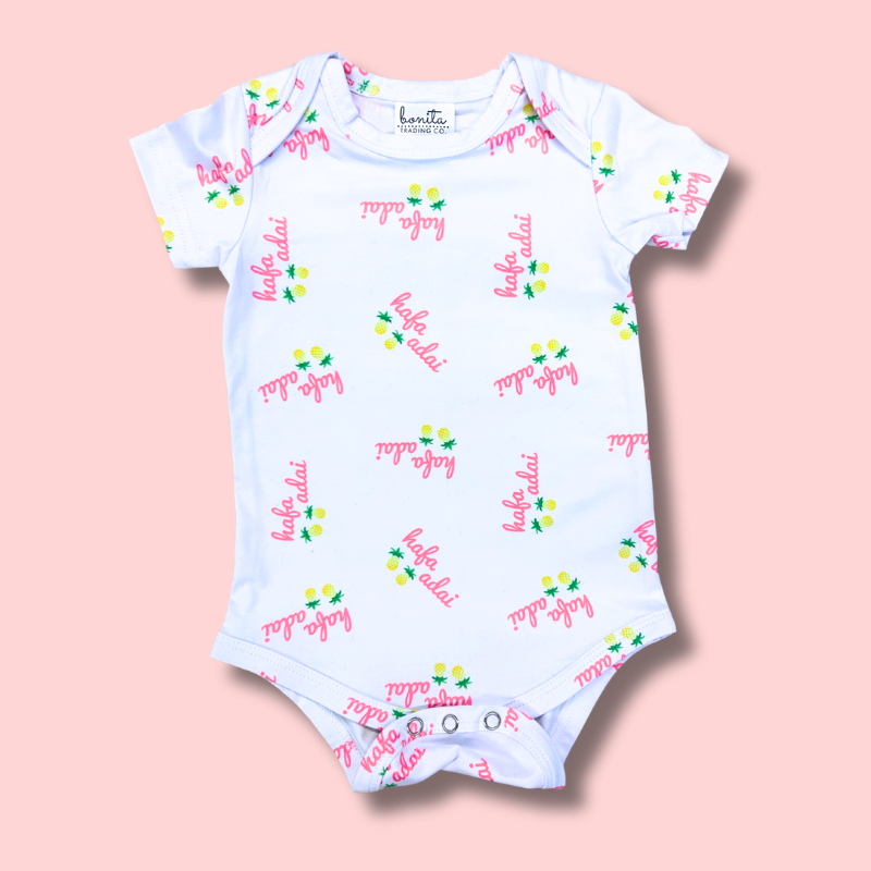 Hafa Adai Pineapple Pattern Onesie